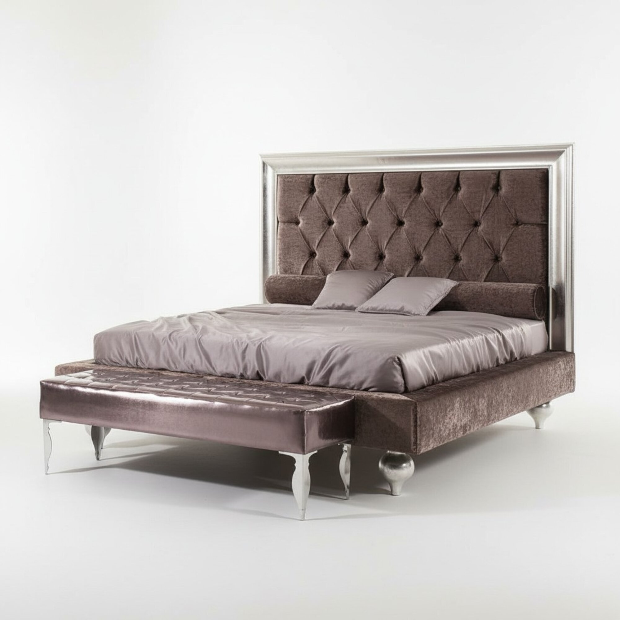 Luxus Chesterfield Betten Königliches Textil Bett Palast Hotel Doppelbett Neu