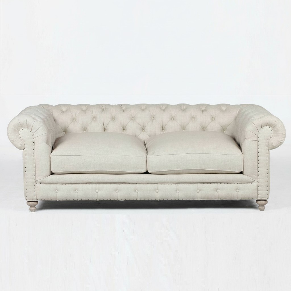 Luxus Chesterfield Dreisitzer Klassische Leder Polster Couch England