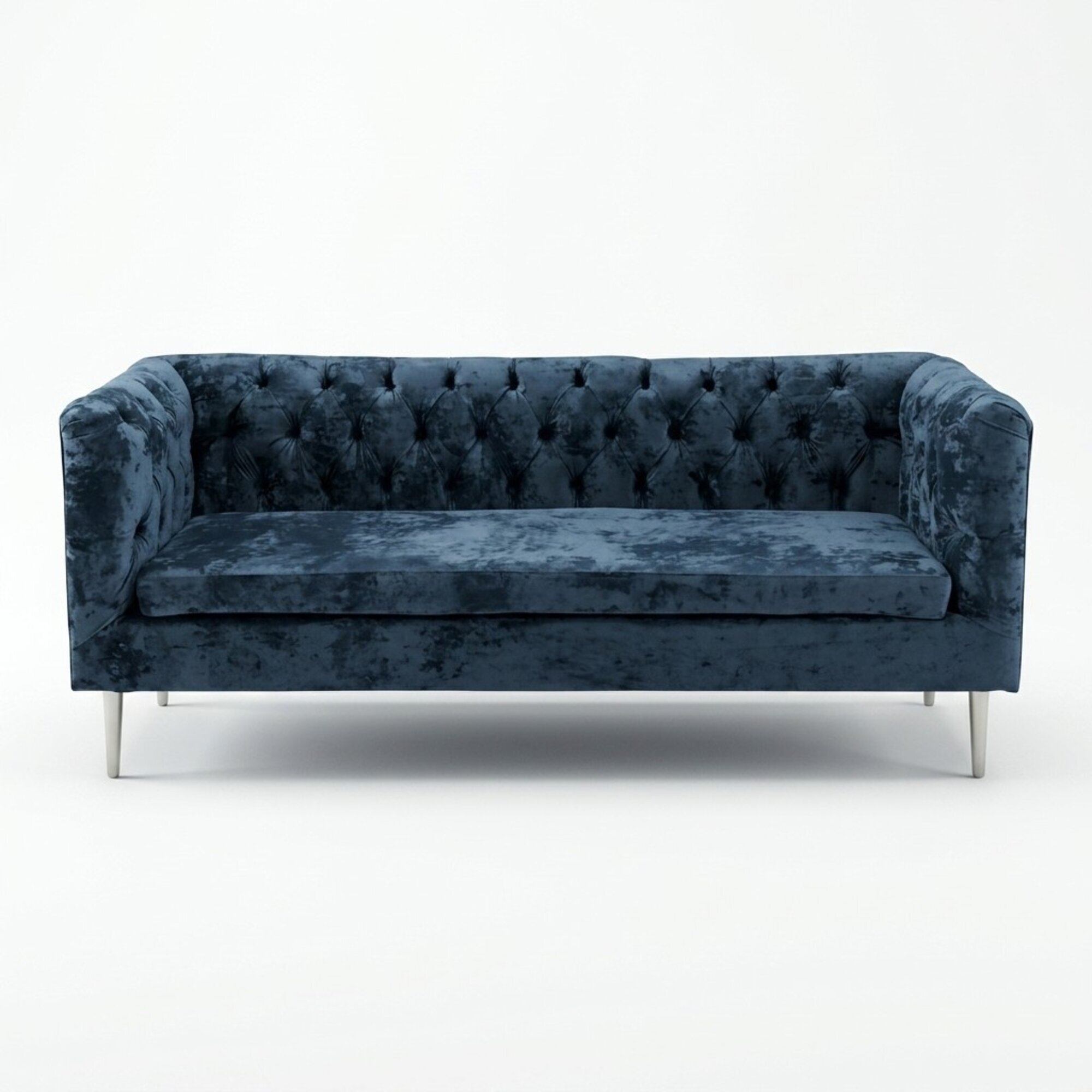 Luxus Chesterfield Sofa 3 Sitzer Couch Textil Modern Sofas Blau Turkis