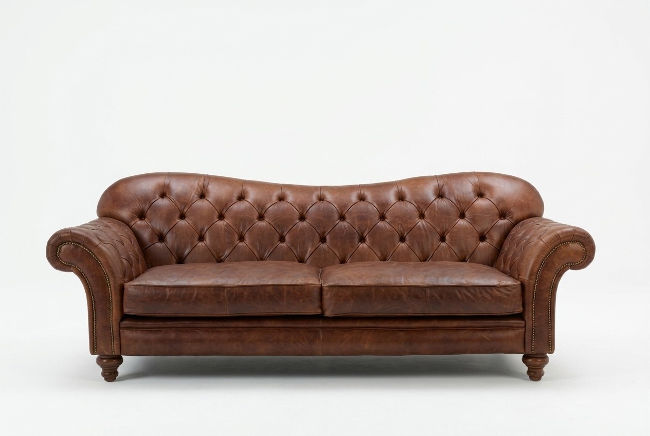 Luxus Chesterfield Wohnzimmer Couch Braun Sofa Sitz Polster Textil