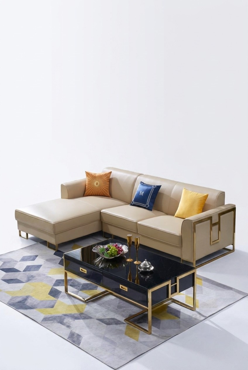 Luxus Design Eck Sofa Couch Polster Garnitur Sitz Leder Wohn Landschaft