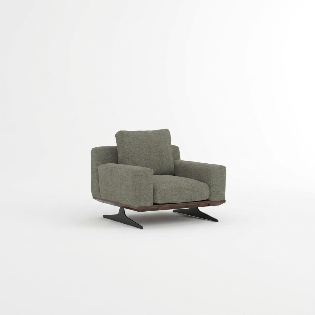 Luxus Designer Sessel Modern Polstersessel Einrichtung GrauTextil Sitz Neu