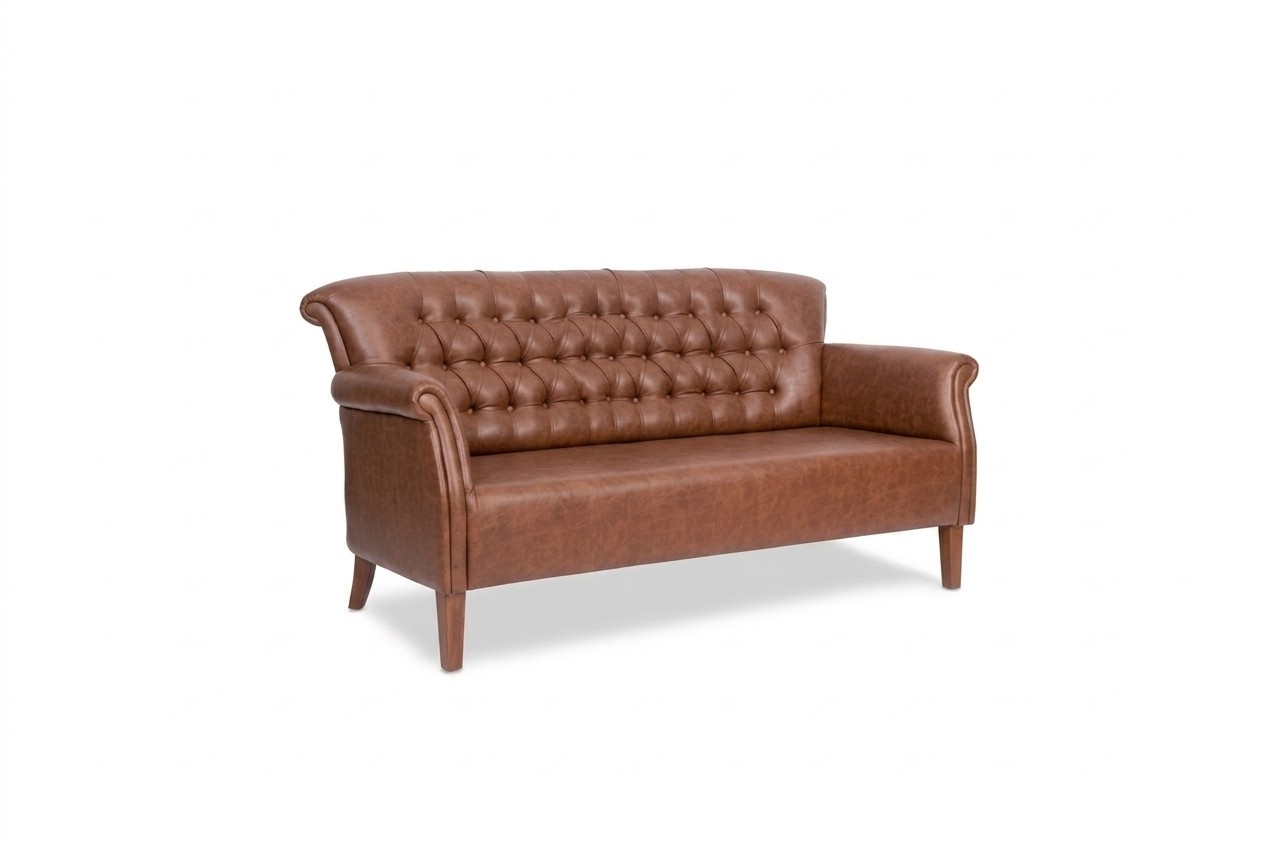 Luxus Dreisitzer Chesterfield Couch Braun Sitzmöbel Moderne Sofas