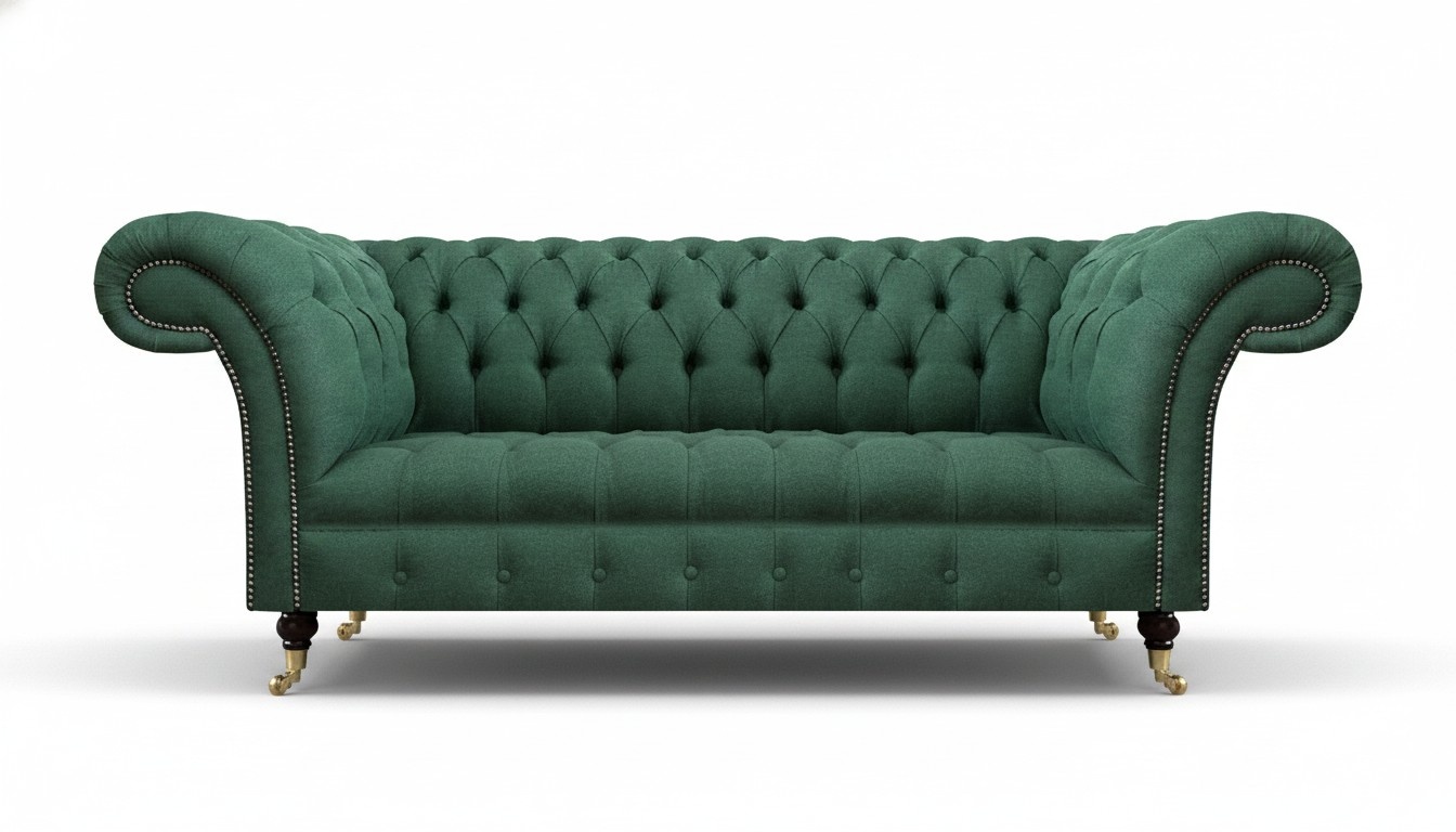 Luxus Dreisitzer Sofa Couch Chesterfield Wohnzimmer Grün Polstersitz Neu