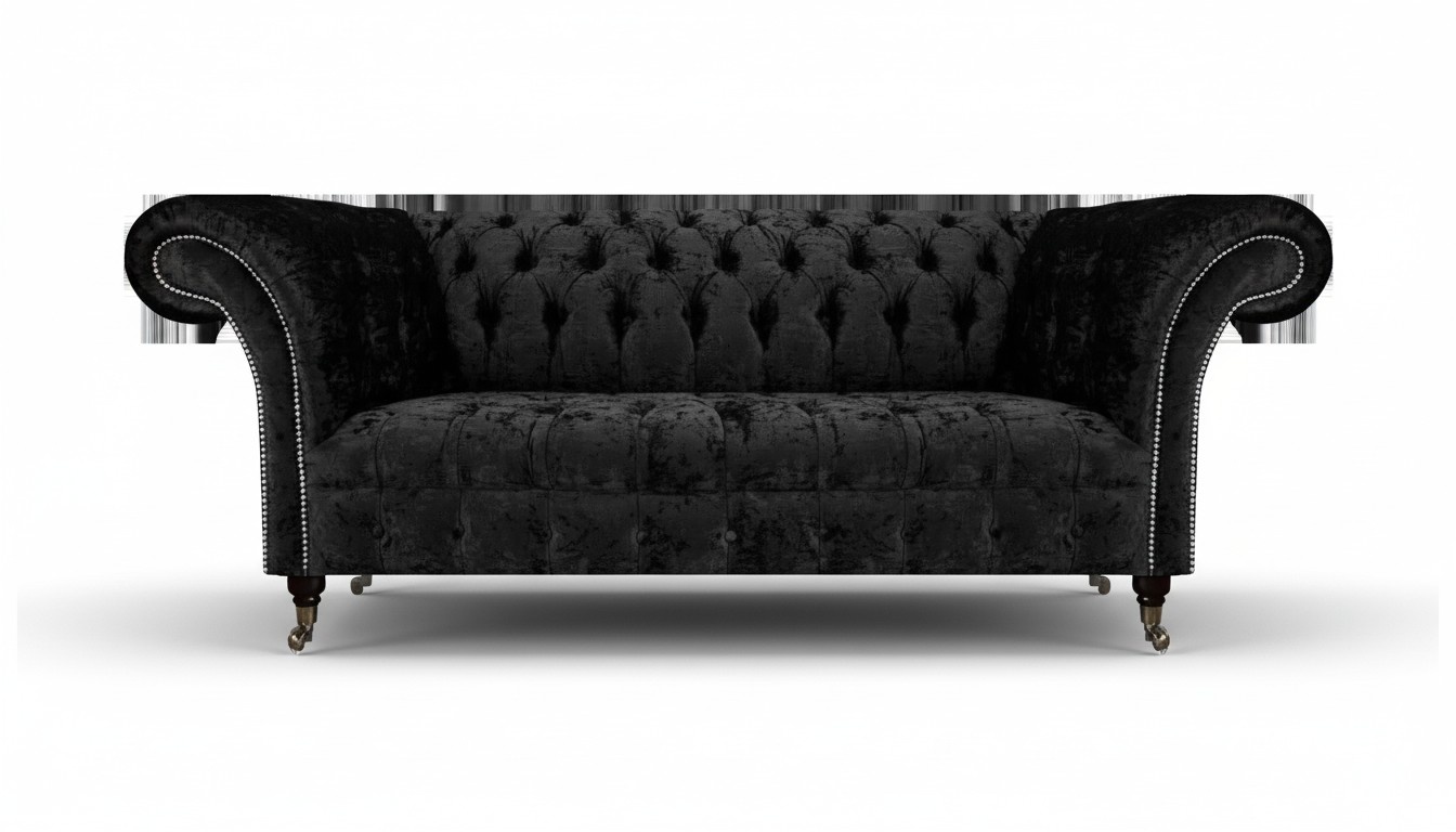 Luxus Dreisitzer Sofa Couch Wohnzimmer Chesterfield Stoff Polstermöbel