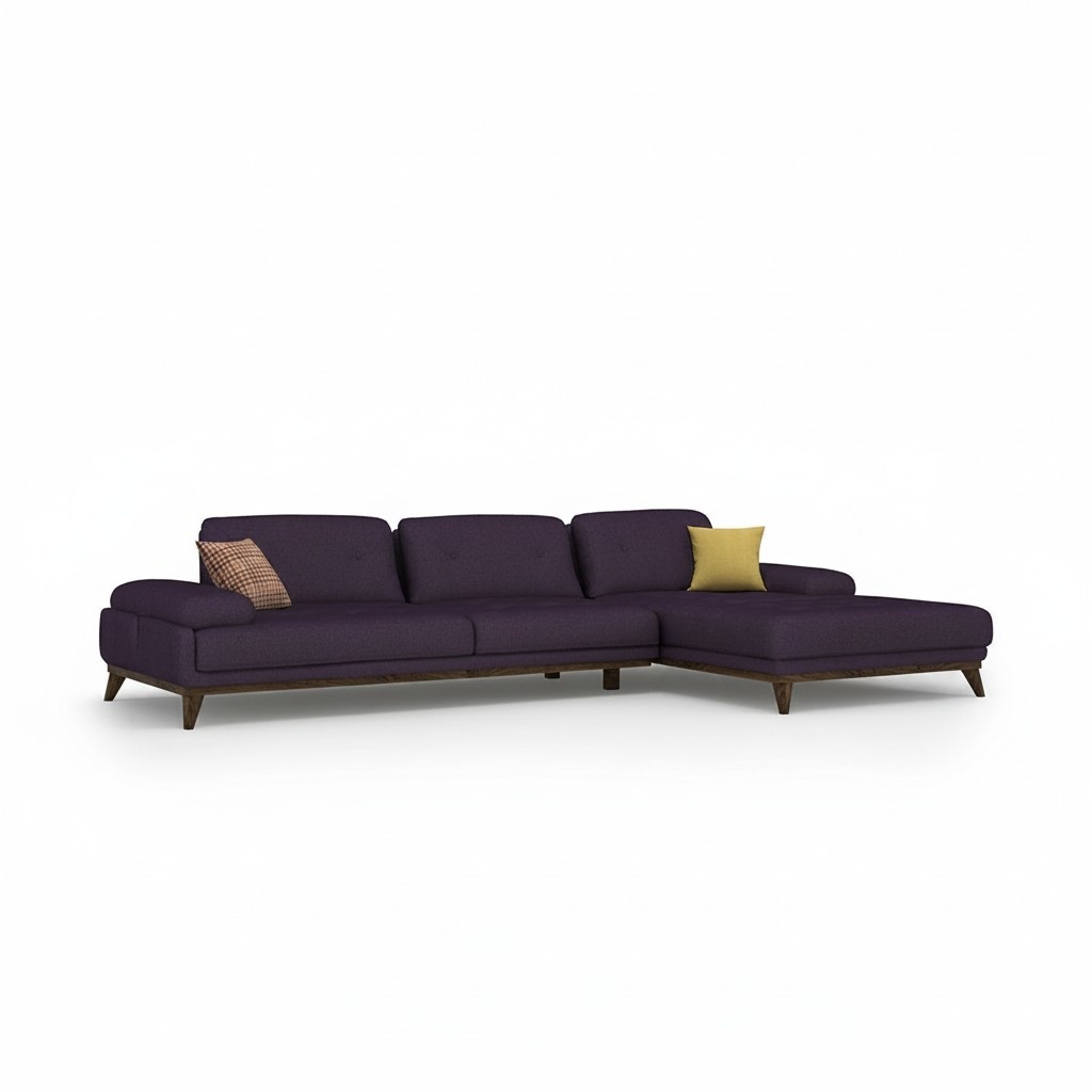 Luxus Eck Garnitur Wohnzimmer Lila Ecksofa L-Form Einrichtung Sofa Couch Neu