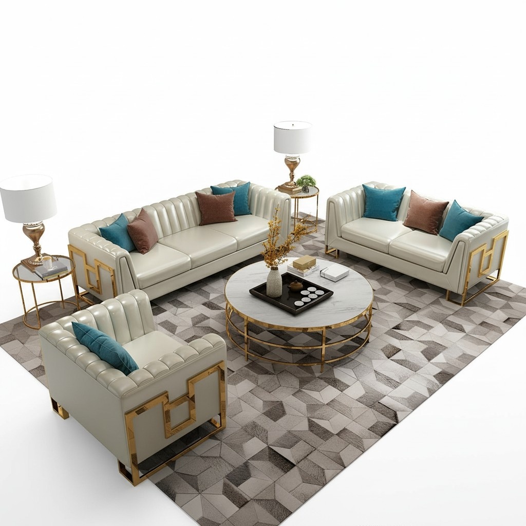 Elegante 3+2+1 Sofagarnitur 3-/ 2-Sitzer Sofas + 1x Sessel