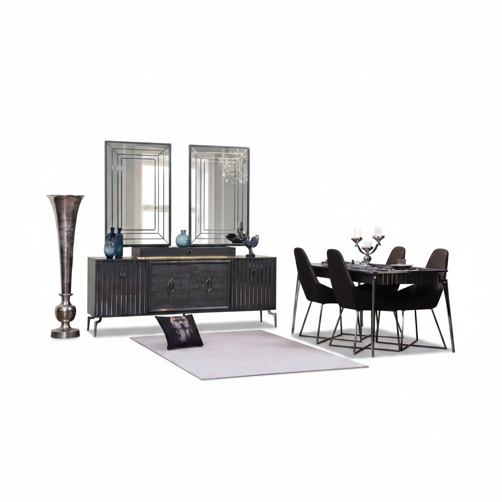 Luxus Esszimmer Set Esstisch + 6x Stühle Designer Set Essgruppe Garnitur