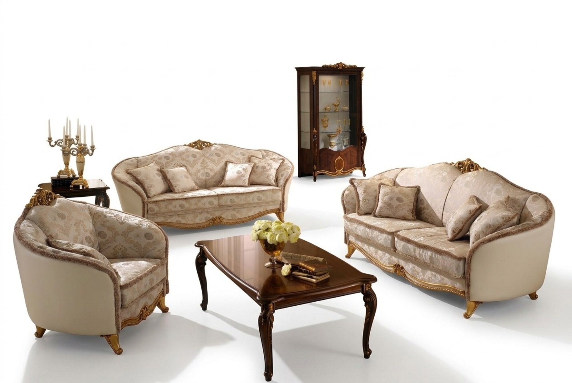 Luxus Klasse 2+1+1 Italienische Möbel Sofagarnitur Couch Sofa arredoclassic™