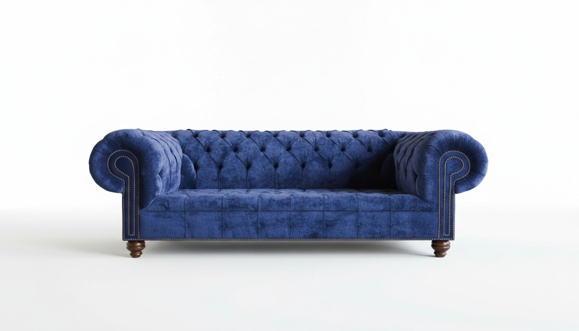 Luxus Klasse Chesterfield Blaue Textil Stoff Sofa Couch Sofas Couchen