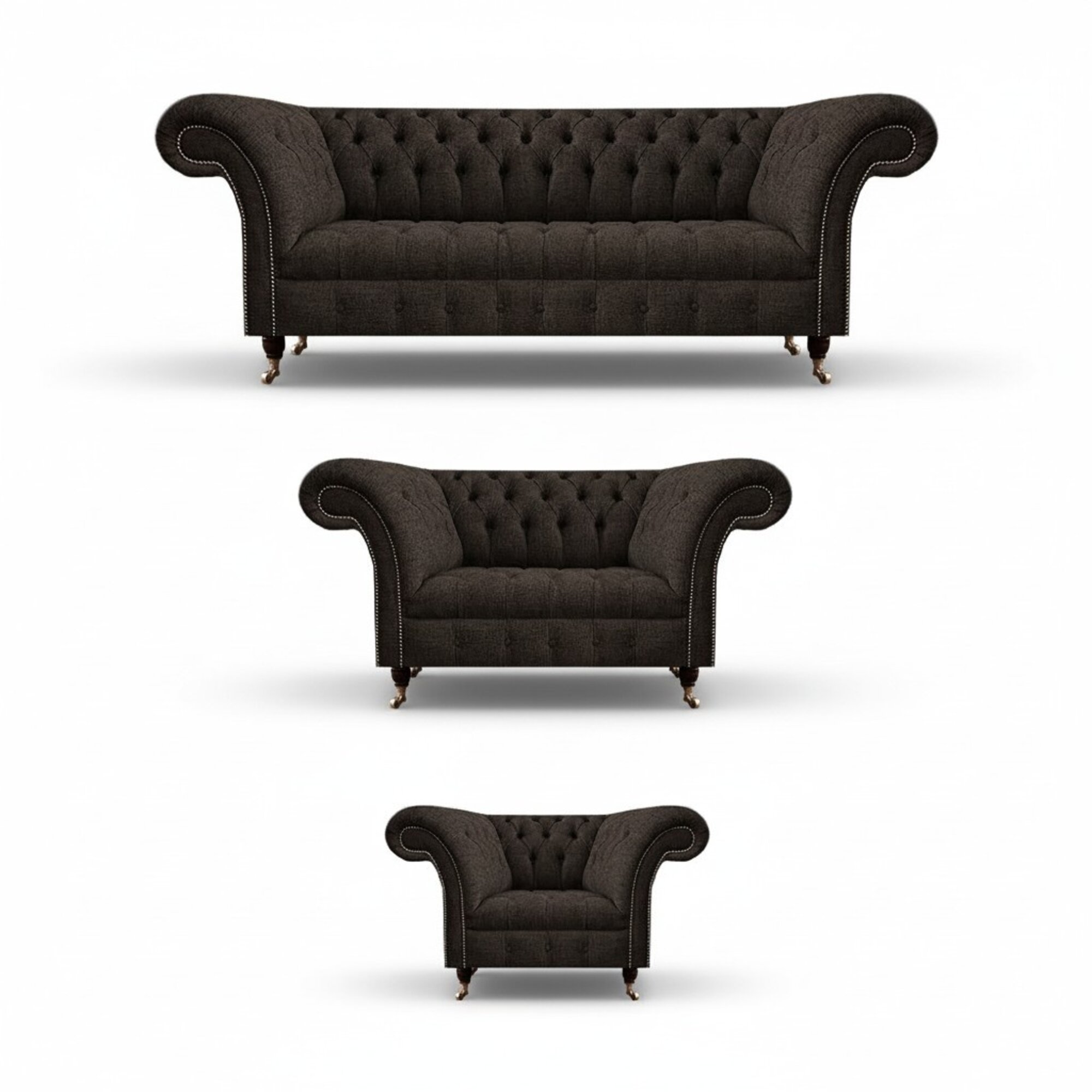 Luxus Komplett Designer Einrichtung Polstermöbel Set 3tlg Sofas Couch