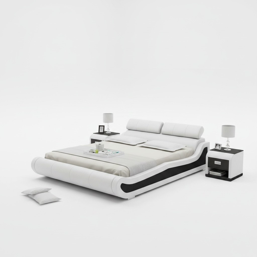 Luxus Leder Bett mit USB Polster Betten Doppel Ehe 140/160/180 LB8825