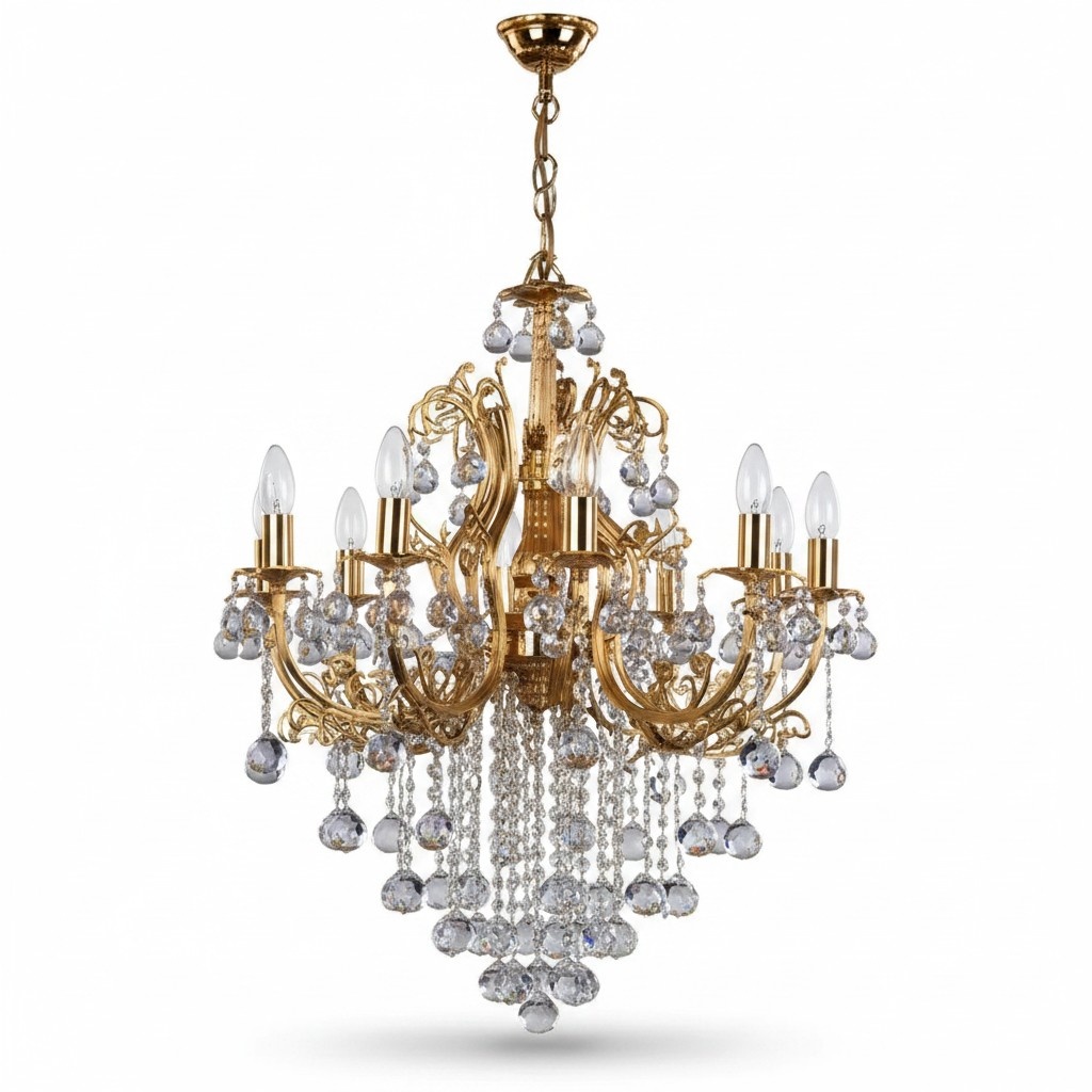 Luxus Lüster Kristall Deckenleuchter Kronleuchter Deckenlampe Gold Lampe