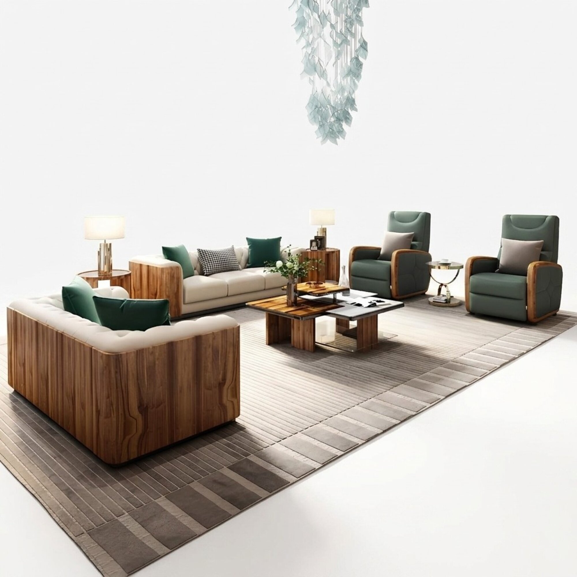 Luxus Möbel Sofagarnitur Couch Sofa Polster Designer Möbel 4tlg. Leder