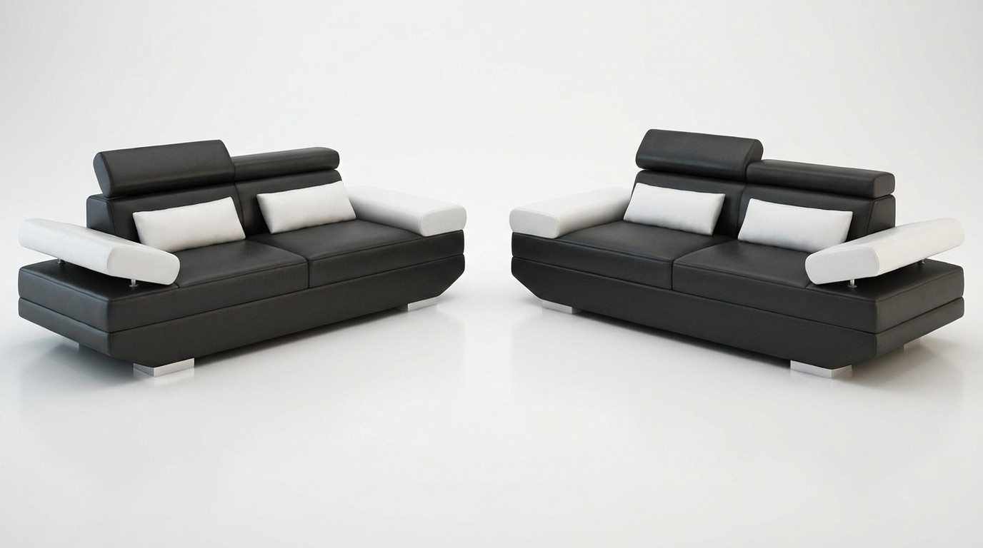 Luxus Möbel Sofagarnitur Couch Sofa Polster 3+3 Sitzer + Hocker Wohnzimmer