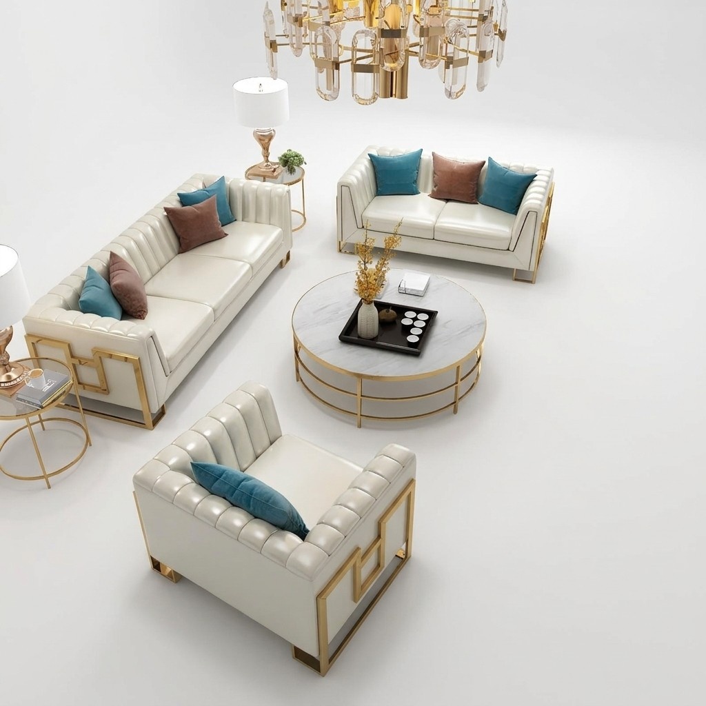 Luxus Möbel Sofagarnitur Couch Sofa Polster 3 2 1 Sitzer Couchtisch 4tlg
