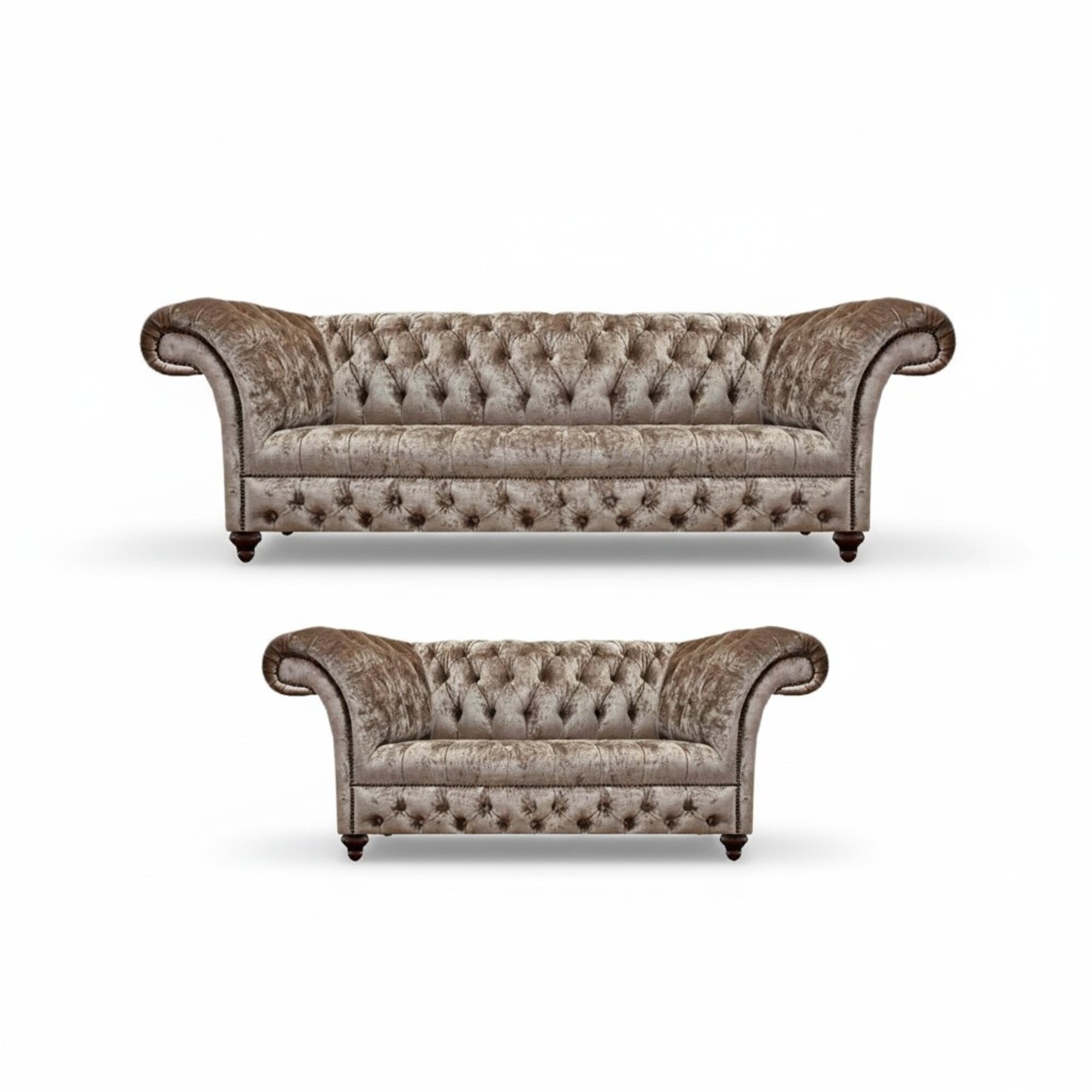 Luxus Neu Kompett 2x Sofas Design Möbel Einrichtung Chesterfield Wohnzimmer