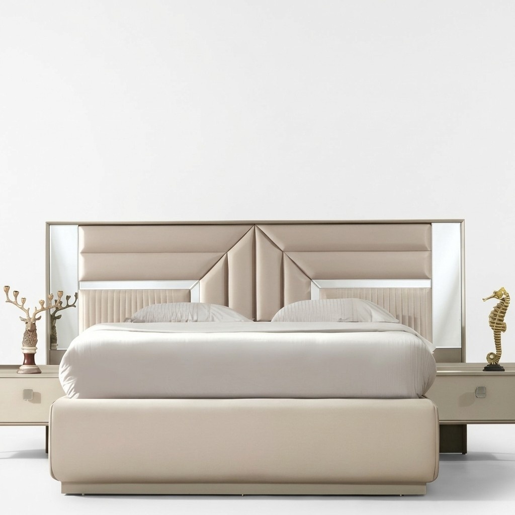 Luxus Schlafzimmer Bett Design Doppelbett Modern Möbel Holz Betten