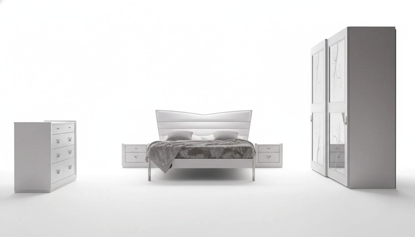 Luxus Schlafzimmer Möbel Bett 2x Nachttische Set Kommode Möbel 6tlg.Neu