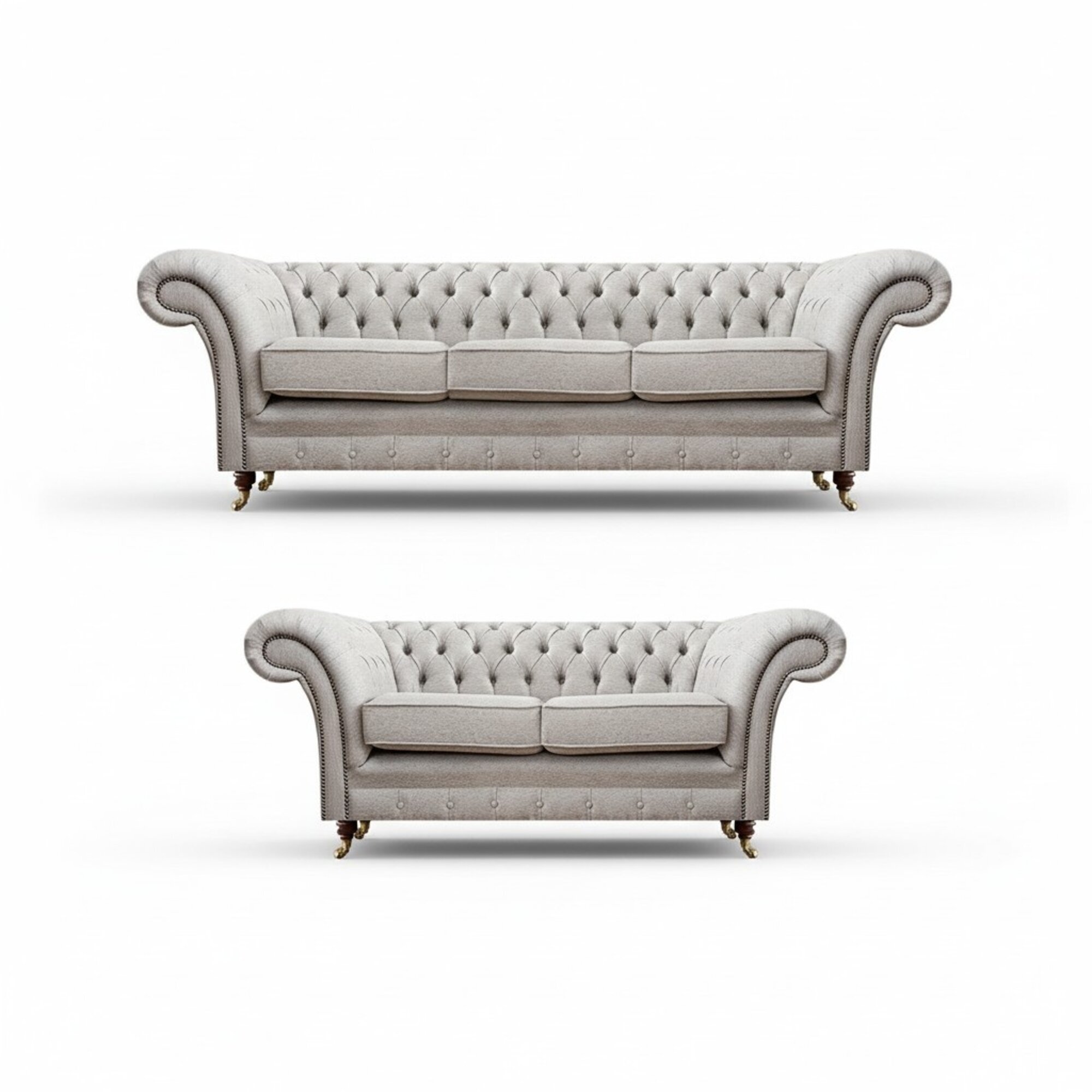 Luxus Set 2tlg Dreisitzer mit Zweisitzer Sofas Chesterfield Polstermöbel Sitz