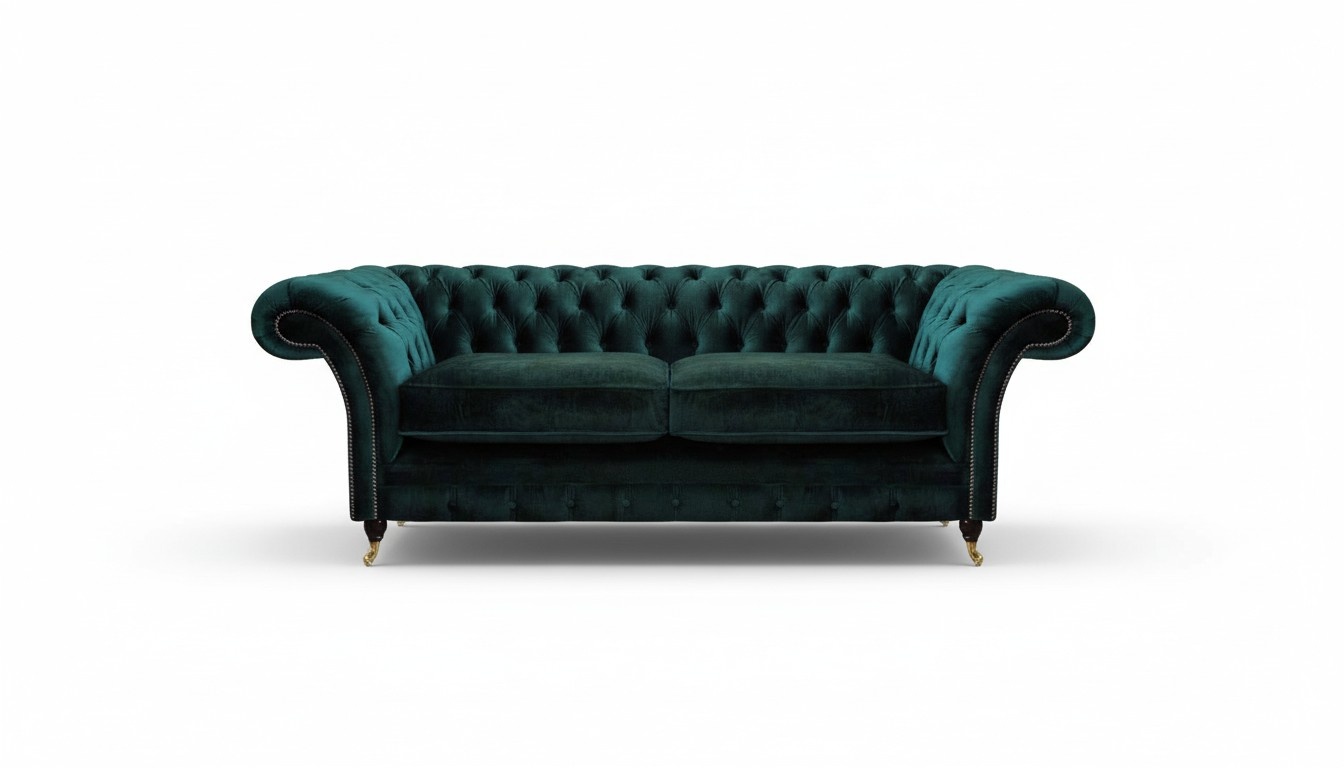 Luxus Sofa Zweisitzer Textil Couch Chesterfield Polstersitz Wohnzimmer