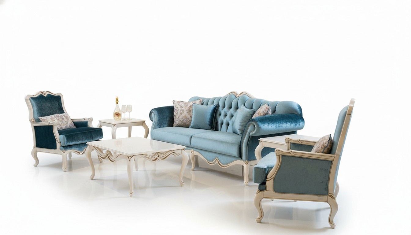 Luxus Sofagarnitur 311 Sitzer Couchtisch Sofa Sessel Stoff Couch 4tlg.