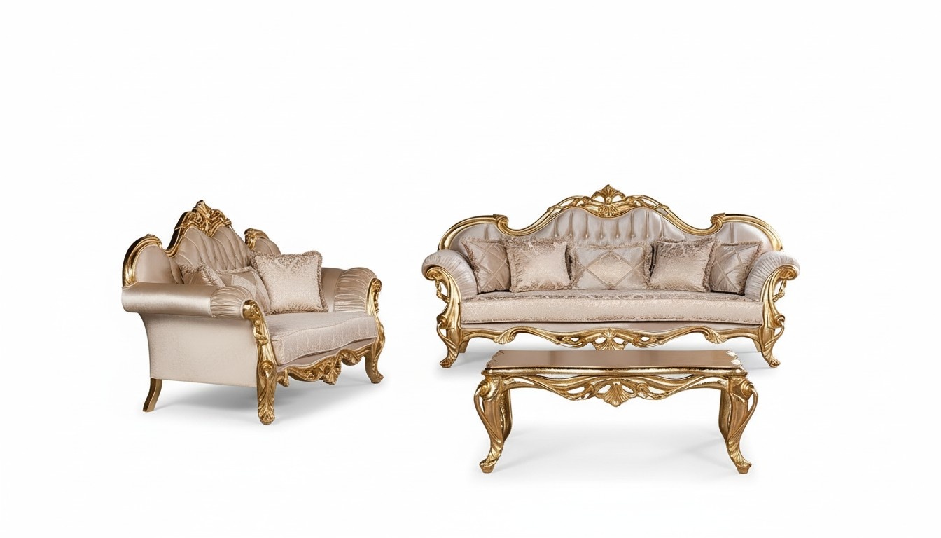 Luxus Sofagarnitur 3+3 Sitzer Сouchtisch Garnitur Set Sofa Sessel Sofas 2tlg.