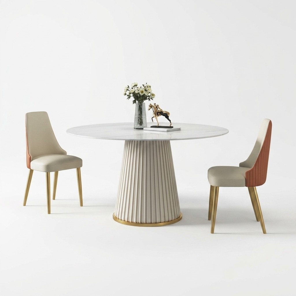 Luxus Tische Runder Tisch Runde Design Möbel Edelstahl Esszimmer Esstische Neu