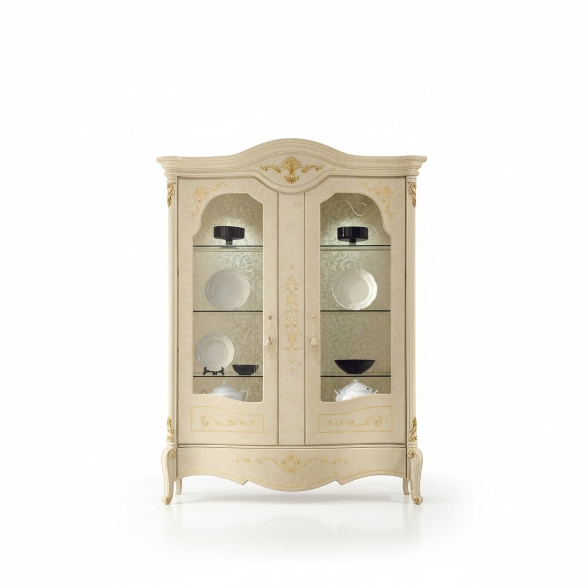 Luxus Vitrine Scchrank Klassische Vitrinen Wohnzimmer Schränke Anrichte Holz Neu
