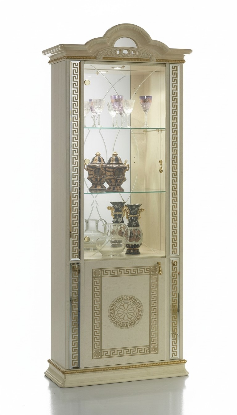 Luxus Vitrine Vitrinen Schrank Holz Schrank Glas Schränke Italienische