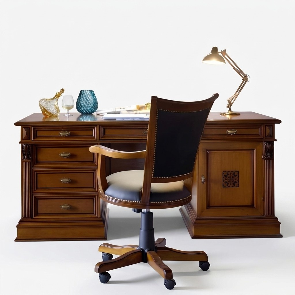 Luxus Washington Büro Set Italienische Möbel Büro 3tlg. Barock Rokoko Massivholz