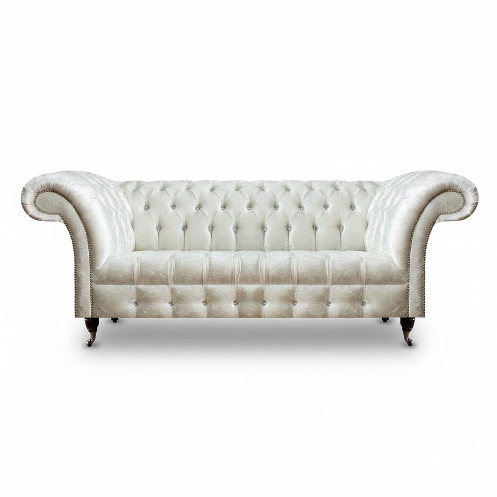Luxus Weiße Chesterfield Polstercouch Designer 3-Sitzer Sofa Sitzmöbel