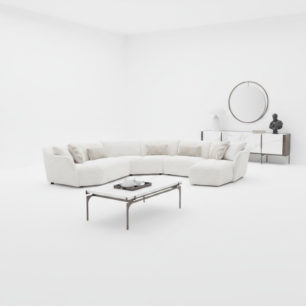 Luxus Wohnzimmer Ecksofa U-Form Set Garnitur Couchtisch Neu Möbel