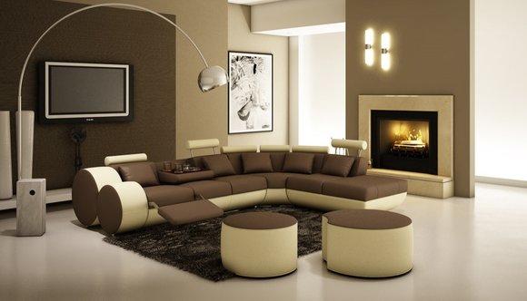 Ledersofa Couch Sofa Ecksofa Modell Madrid V L-Form