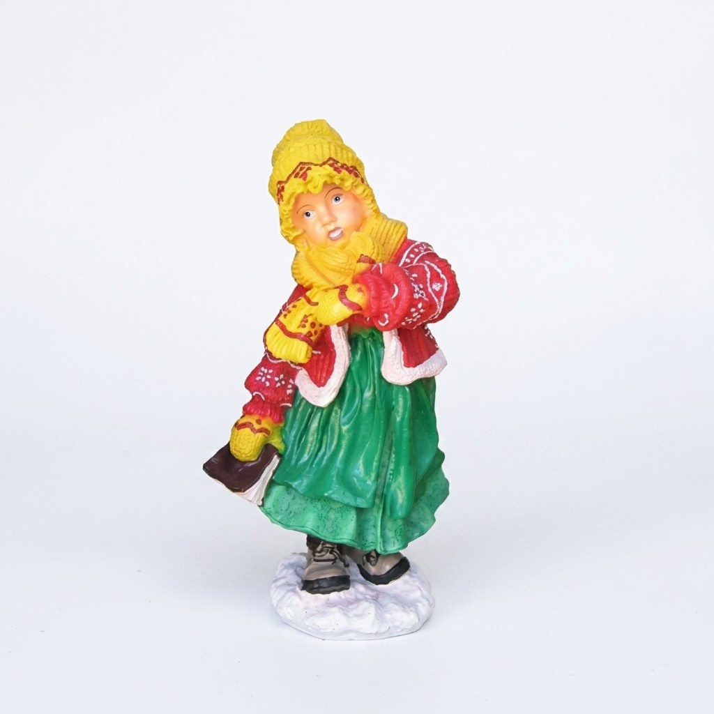 Mädchen Schnee Winter Figur Statue Deko Figuren Dekoration Garten