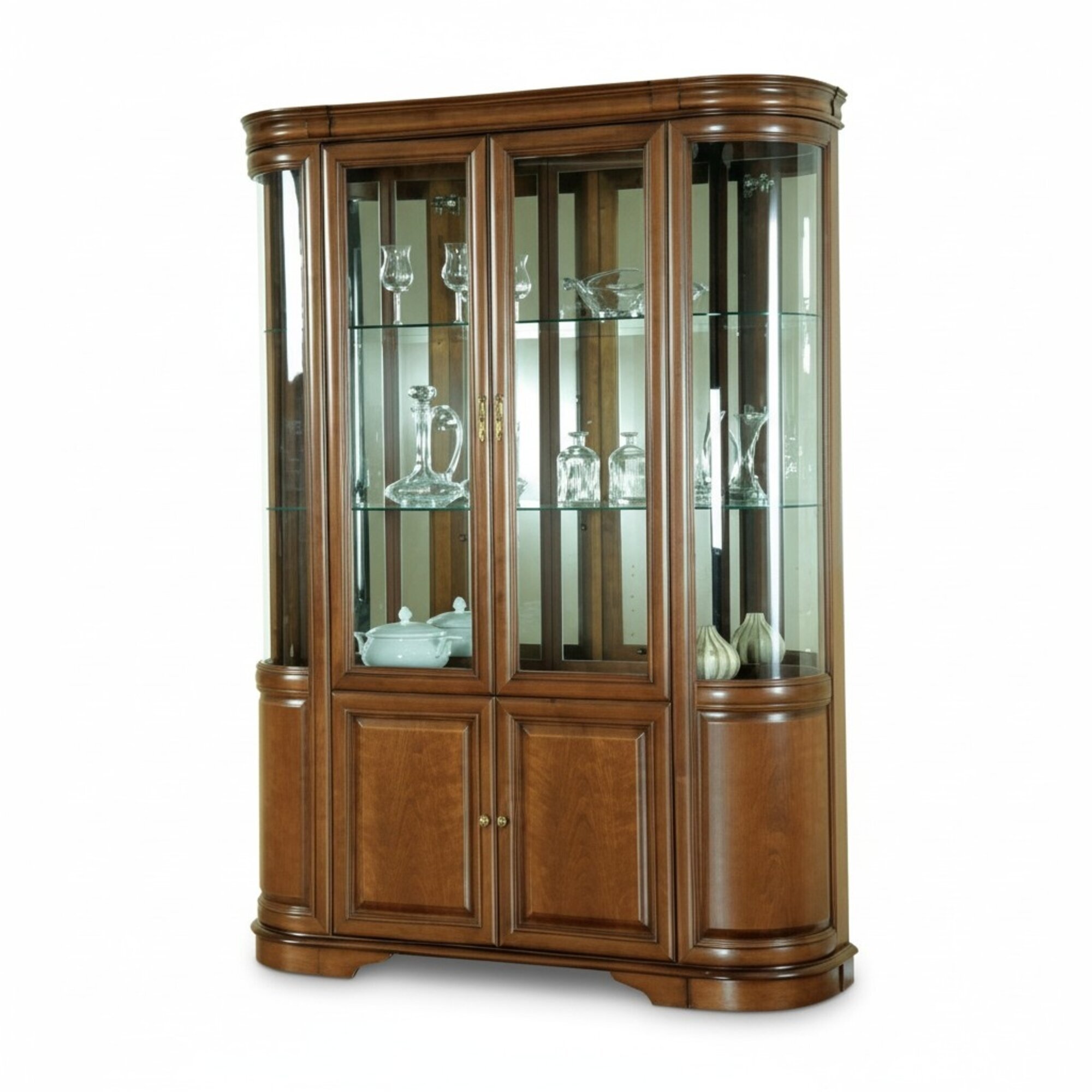 Massivholz Handarbeit Rustikal Schrank Klassische Vitrinenschrank Vitrinen-Z-W2