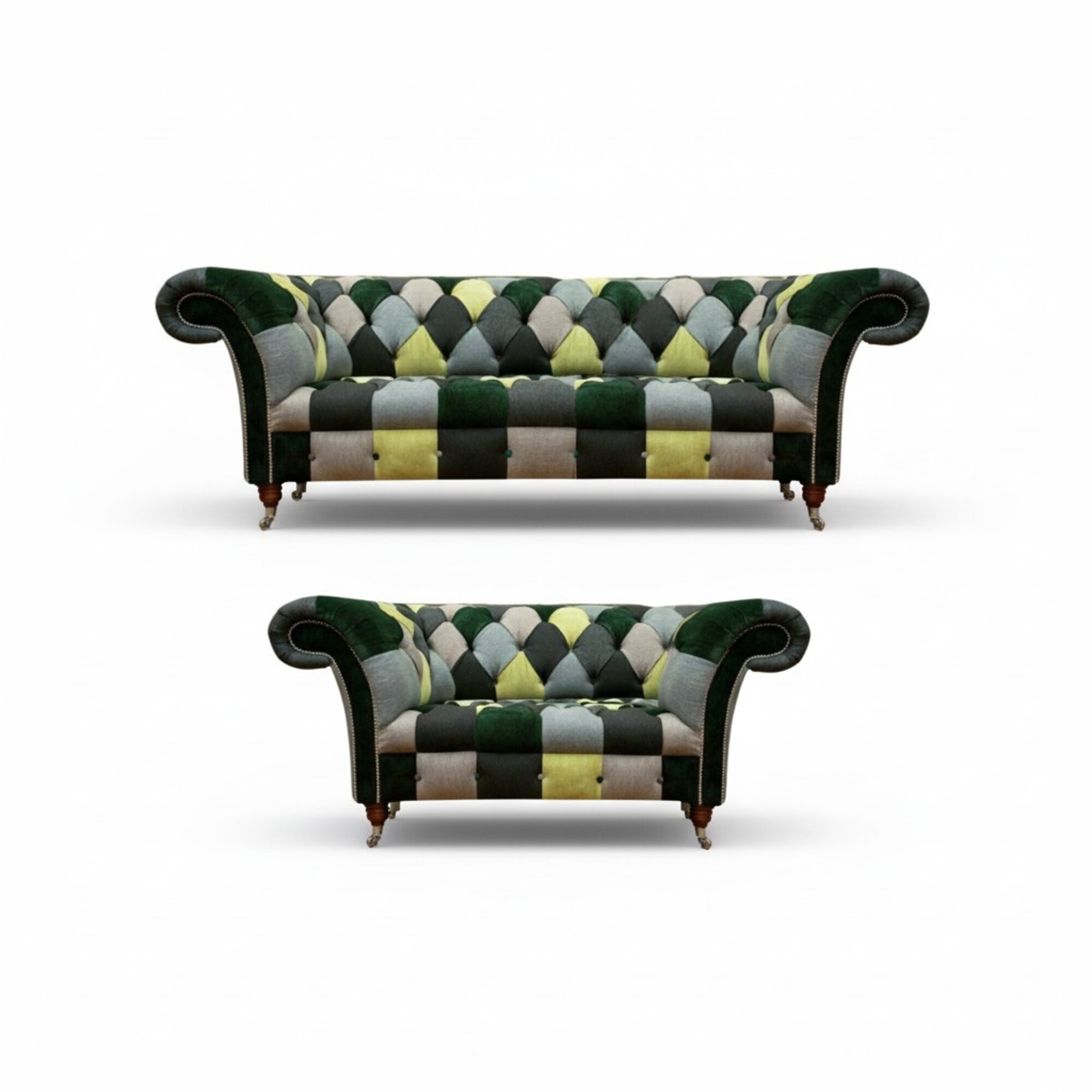 Modern Chesterfield Set Sofas Wohnzimmer Polstermöbel Sofagarnitur 3+2 Sofa