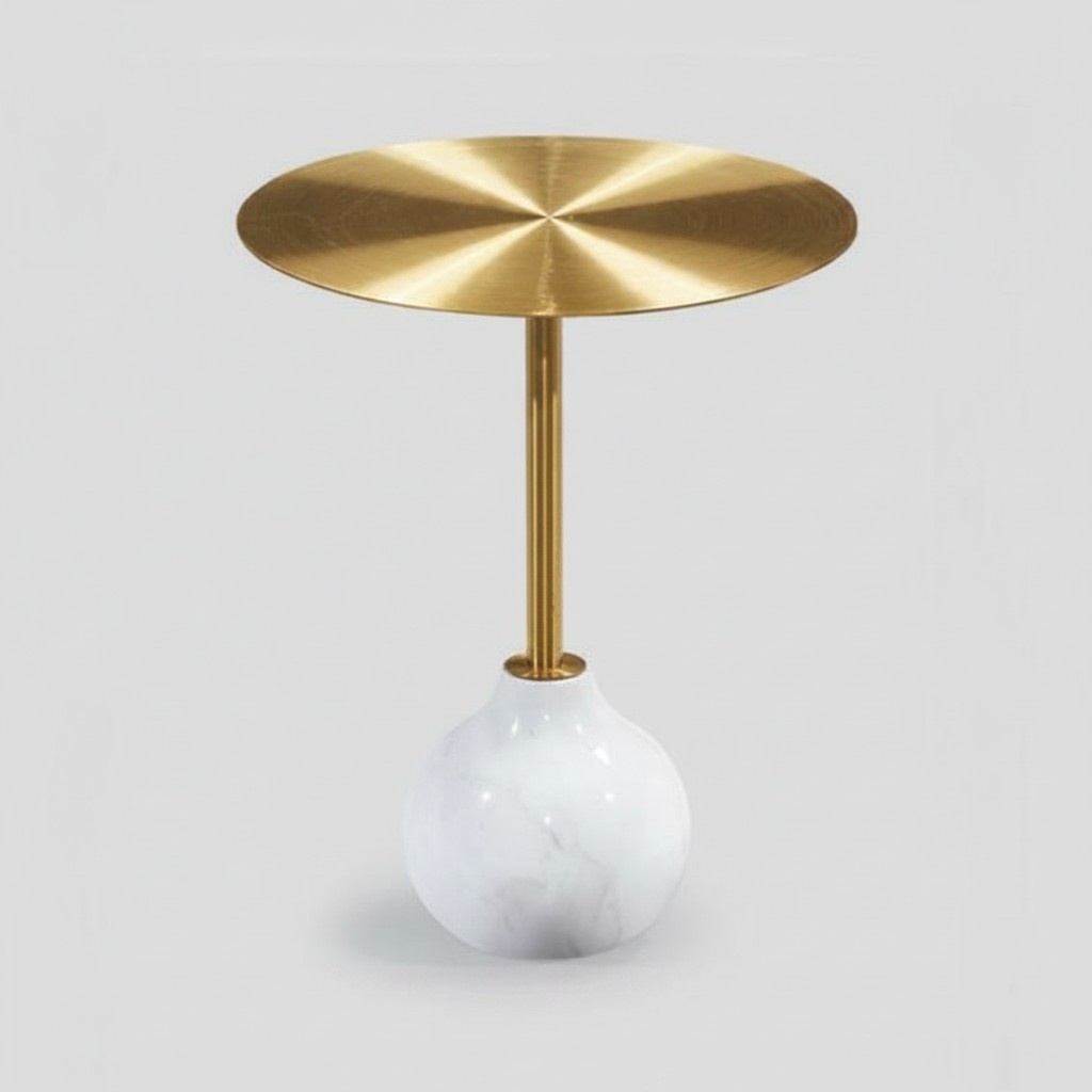 Modern Couchtisch rund Metall stilvolle Gold Beistelltisch neu luxuriöse