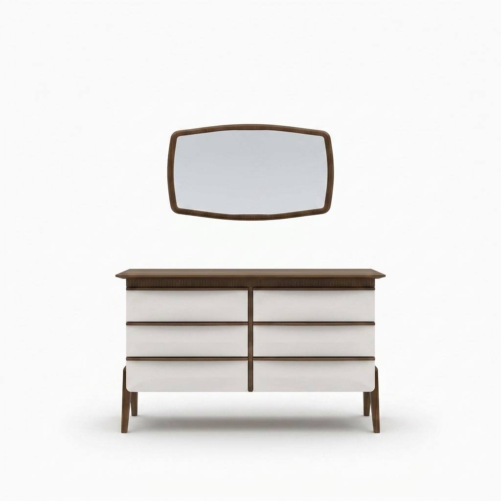 Modern Design Kommode mit Spiegel Schlafzimmer Luxus Schrank Neu Möbel
