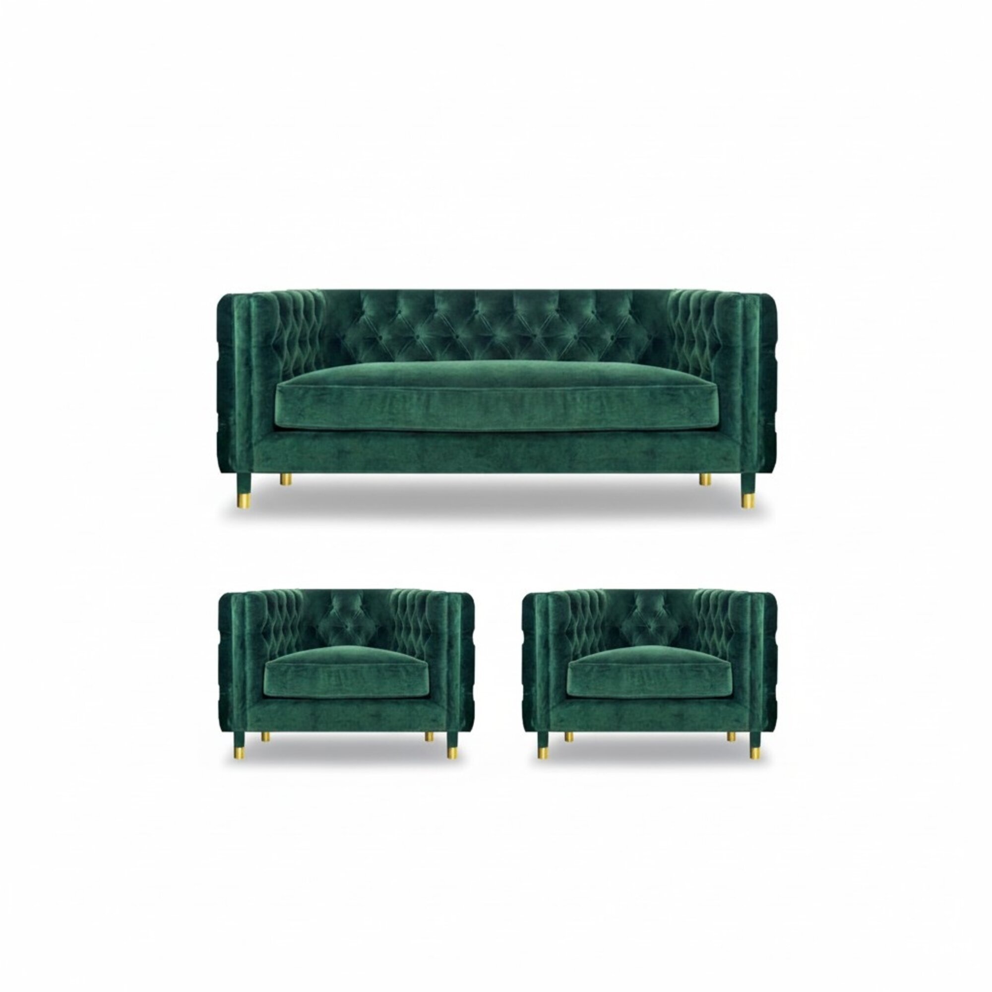 Modern Design Möbel Sofagarnitur Set 3tlg Textil Stoff Modern Chesterfield