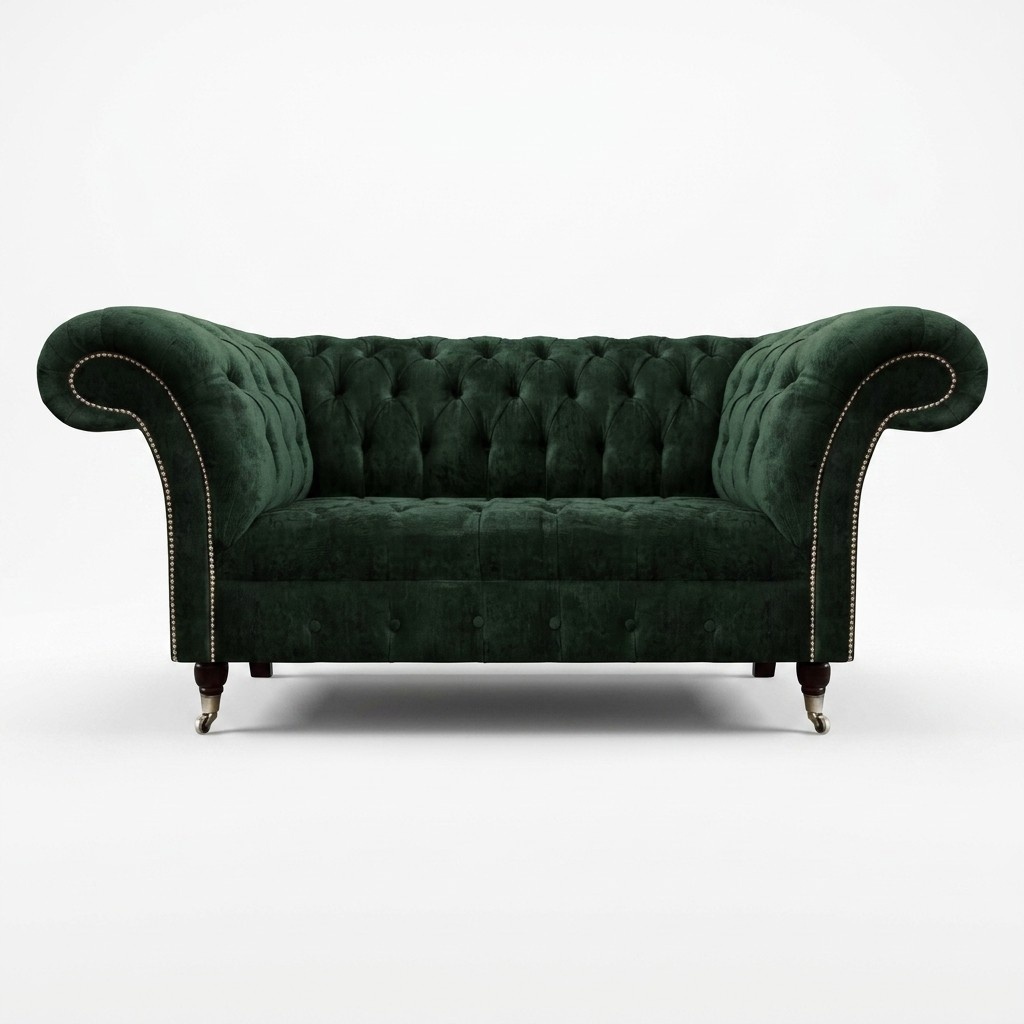 Modern Designer Polstermöbel Zweisitzer Sofa Couch Textil Chesterfield