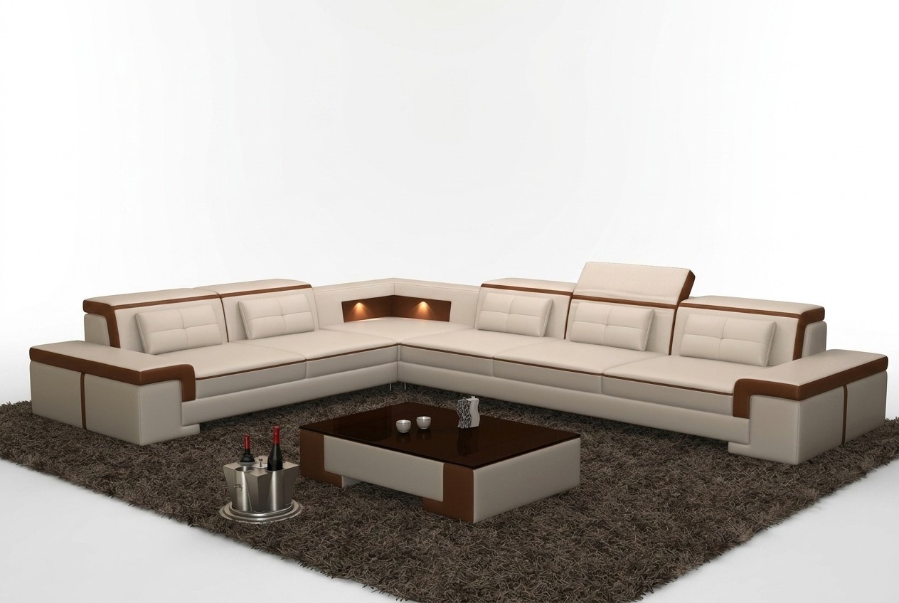 Modern Ecksofa Couch Leder Polster Design Sofa Garnitur Wohnlandschaft