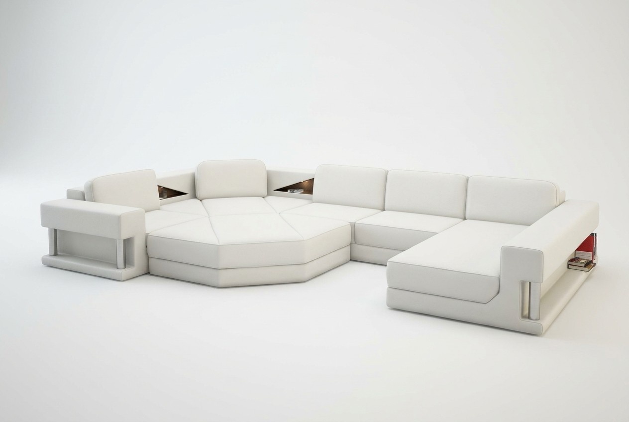 Modern Ecksofa mit USB Couch Polster Leder Design Sofa Garnitur Wohnlandschaft
