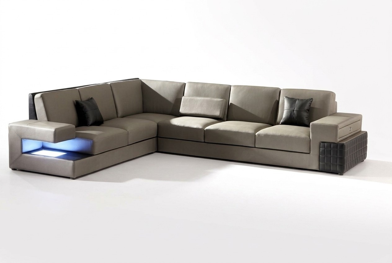 Modern Ecksofa+ USB Polster Sitz Leder Design Sofa Garnitur Wohnlandschaft Neu