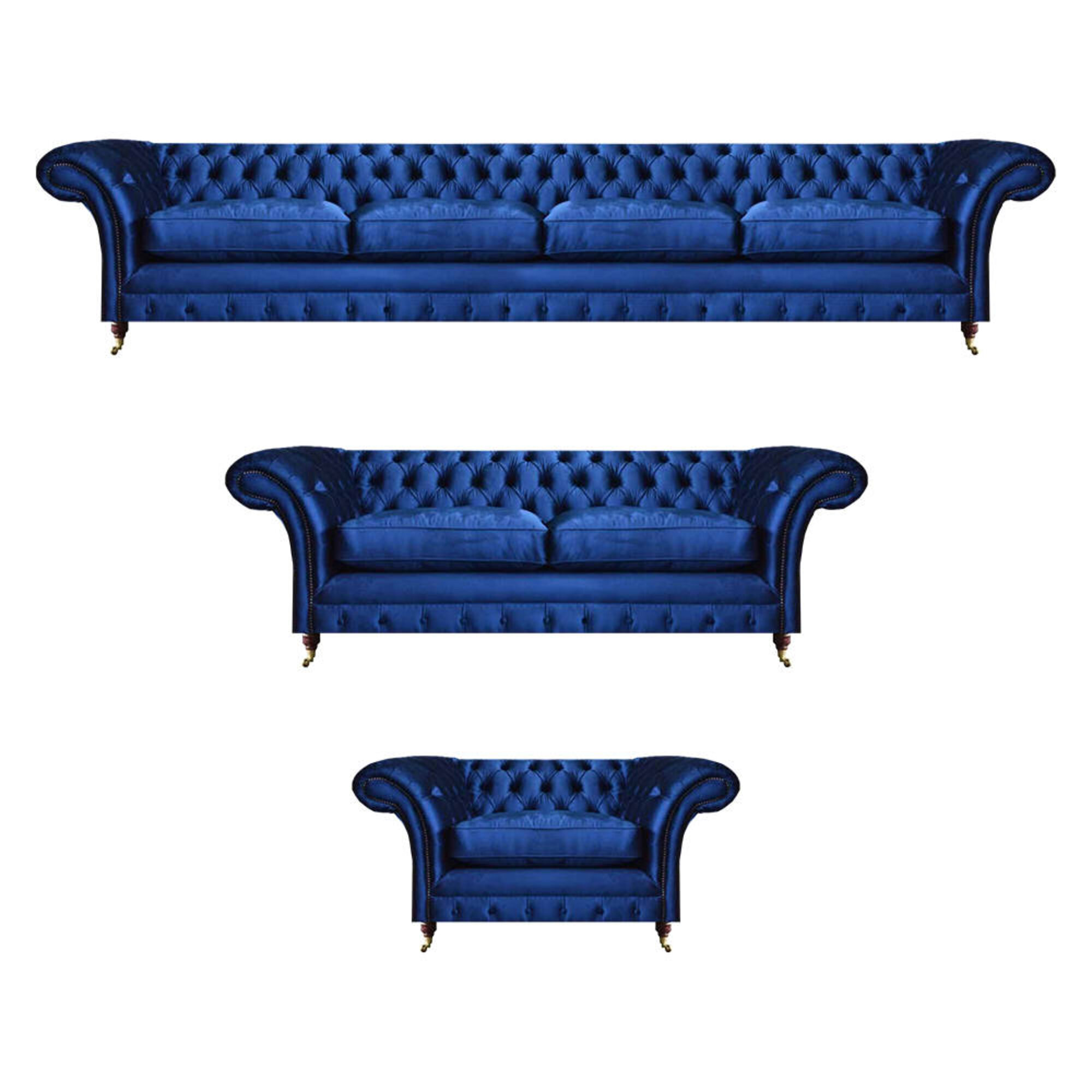 Modern Einrichtung Sitzmöbel Komplett Sofagarnitur 3tlg Luxus Chesterfield