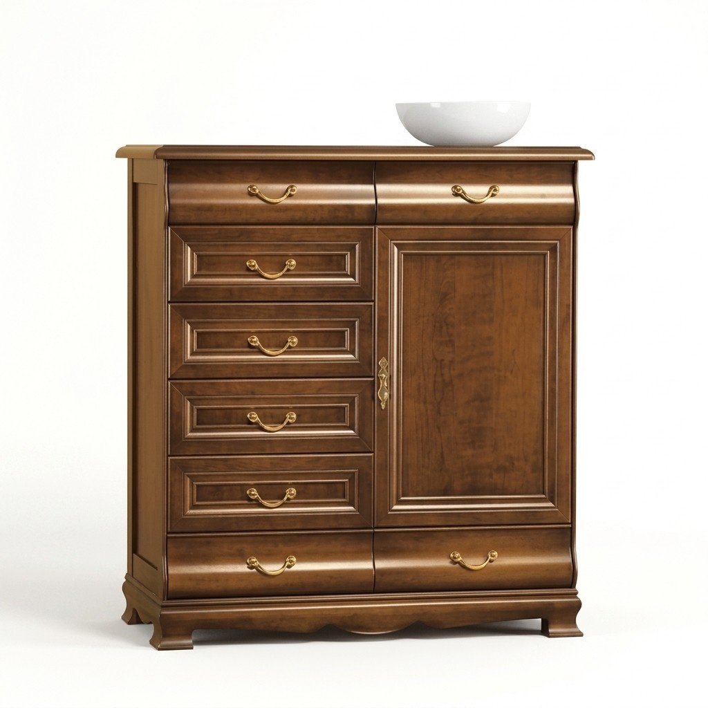 Modern Kommode Braun Kommoden Holz Design Möbel Sideboard Regal Hotel Neu