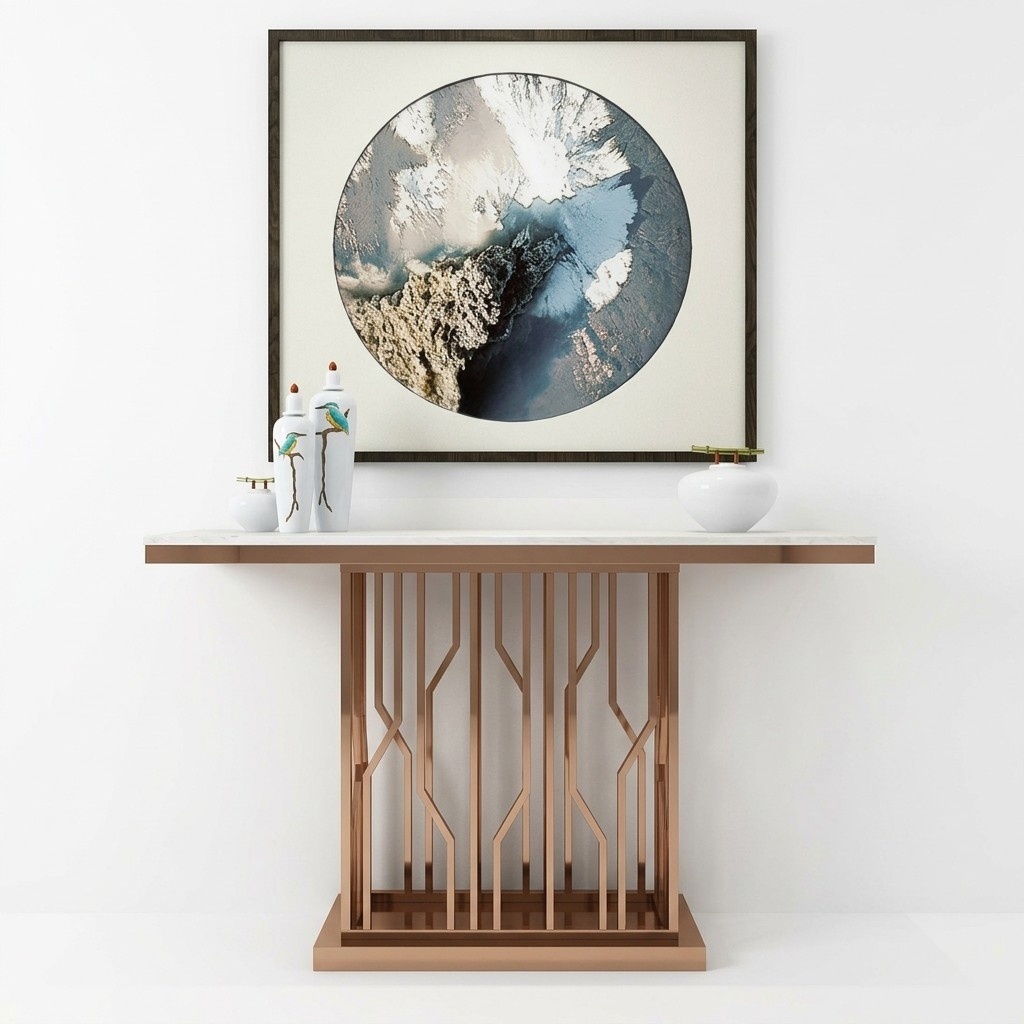 Modern Luxus Konsolentisch Konsol Tische Holz Gold Beistelltisch