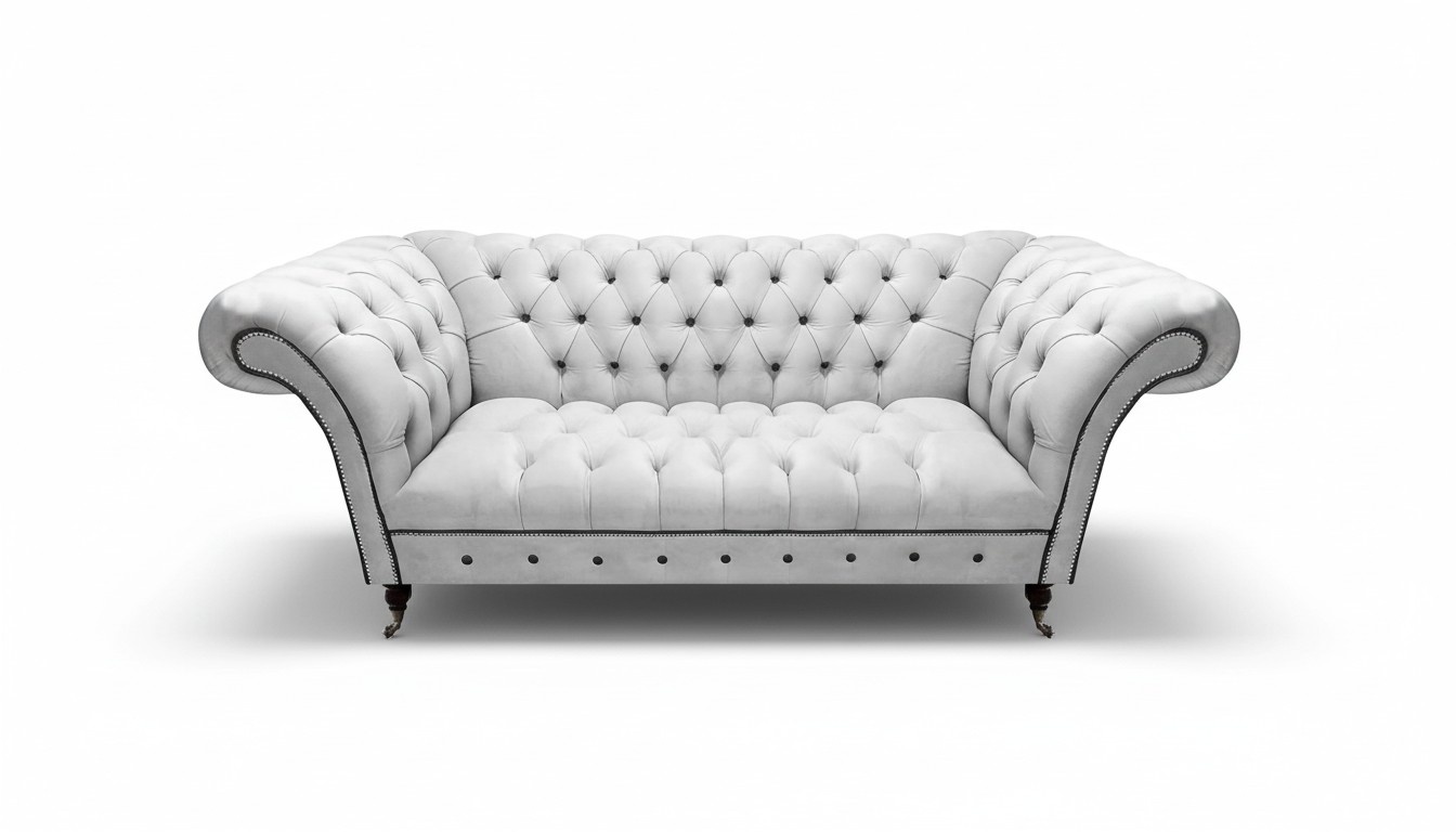 Modern Weiß Design Möbel Chesterfield Zweisitzer Sofa Couch Wohnzimmer