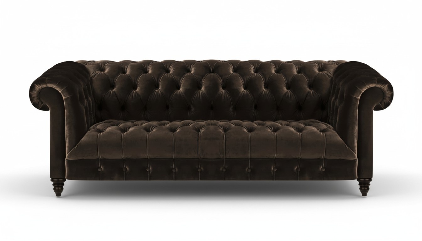 Moderne Braune Chesterfield Couch Designer Stoffsofas Edle Polster Möbel