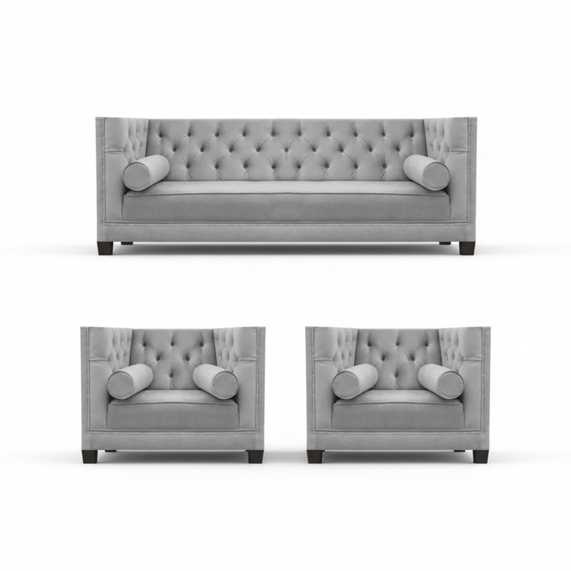Moderne Designer Sofagarnitur 3tlg Couch Sofa Polster Set Luxus Polstermöbel